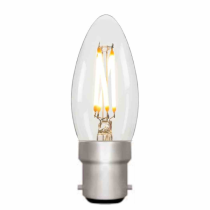 Zico C35 LED Filament Candle Bulb B22 4W 2700K Warm White 330lm Dimmable Clear | 30W Equivalent | CRI 95